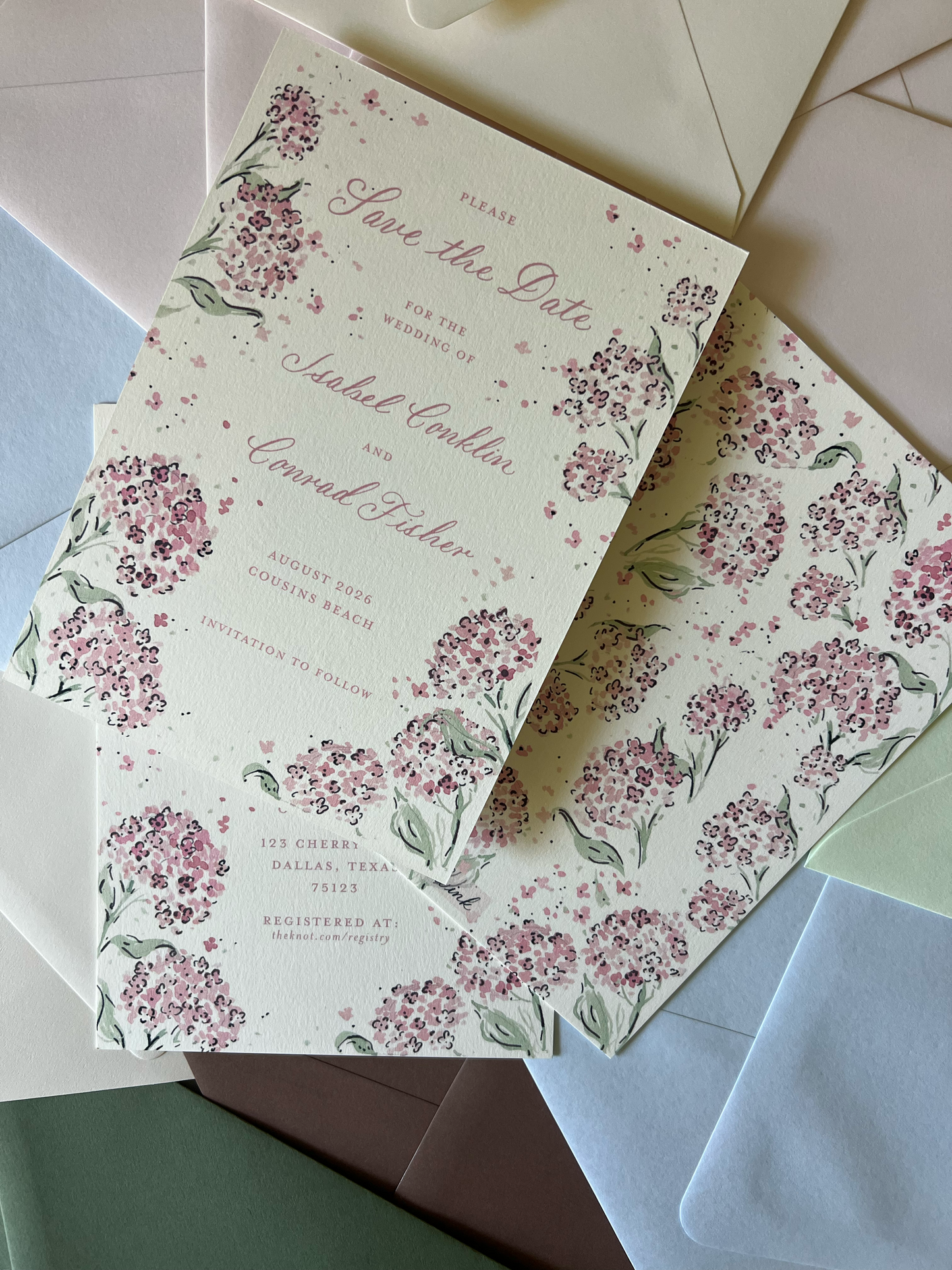 Blooming Hydrangeas Semi Custom Invitation