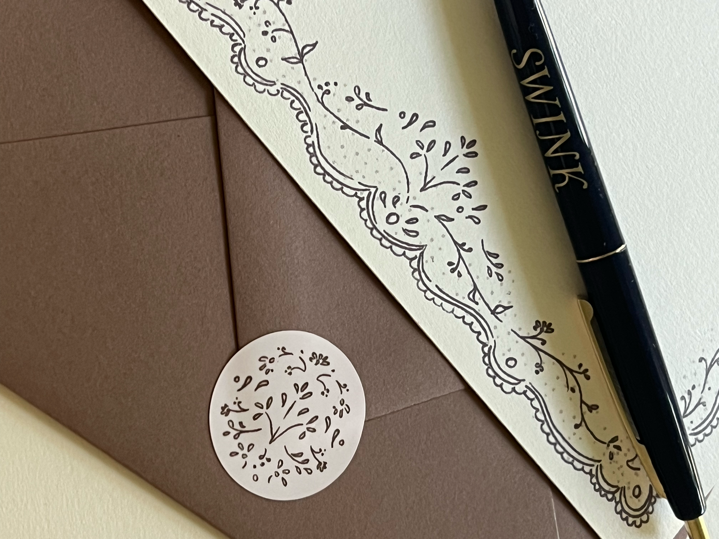 Envelope Seals - Brown Embroidery