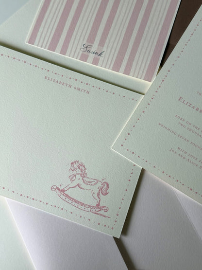 Rocking Horse Pink Stationery Set