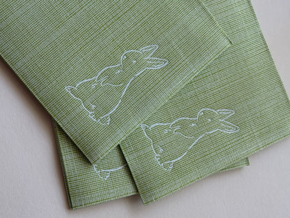 Bunny Sketch Napkins - Spring Green Linen