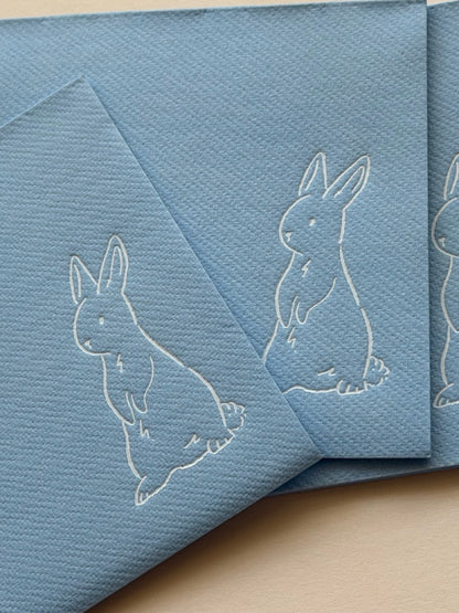Bunny Sketch Napkins - Blue