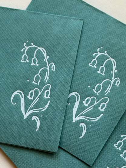 Lily of Valley Napkin - Blue Sage