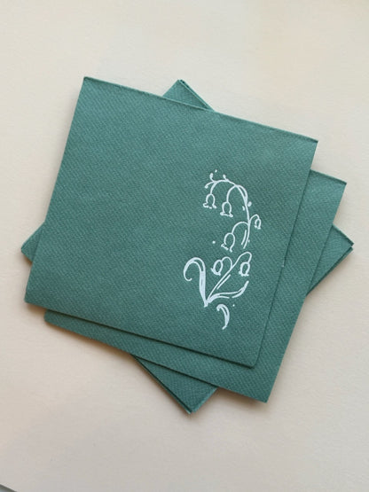 Lily of Valley Napkin - Blue Sage