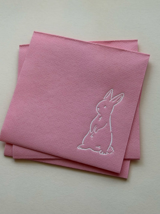 Bunny Sketch Napkins - Pink