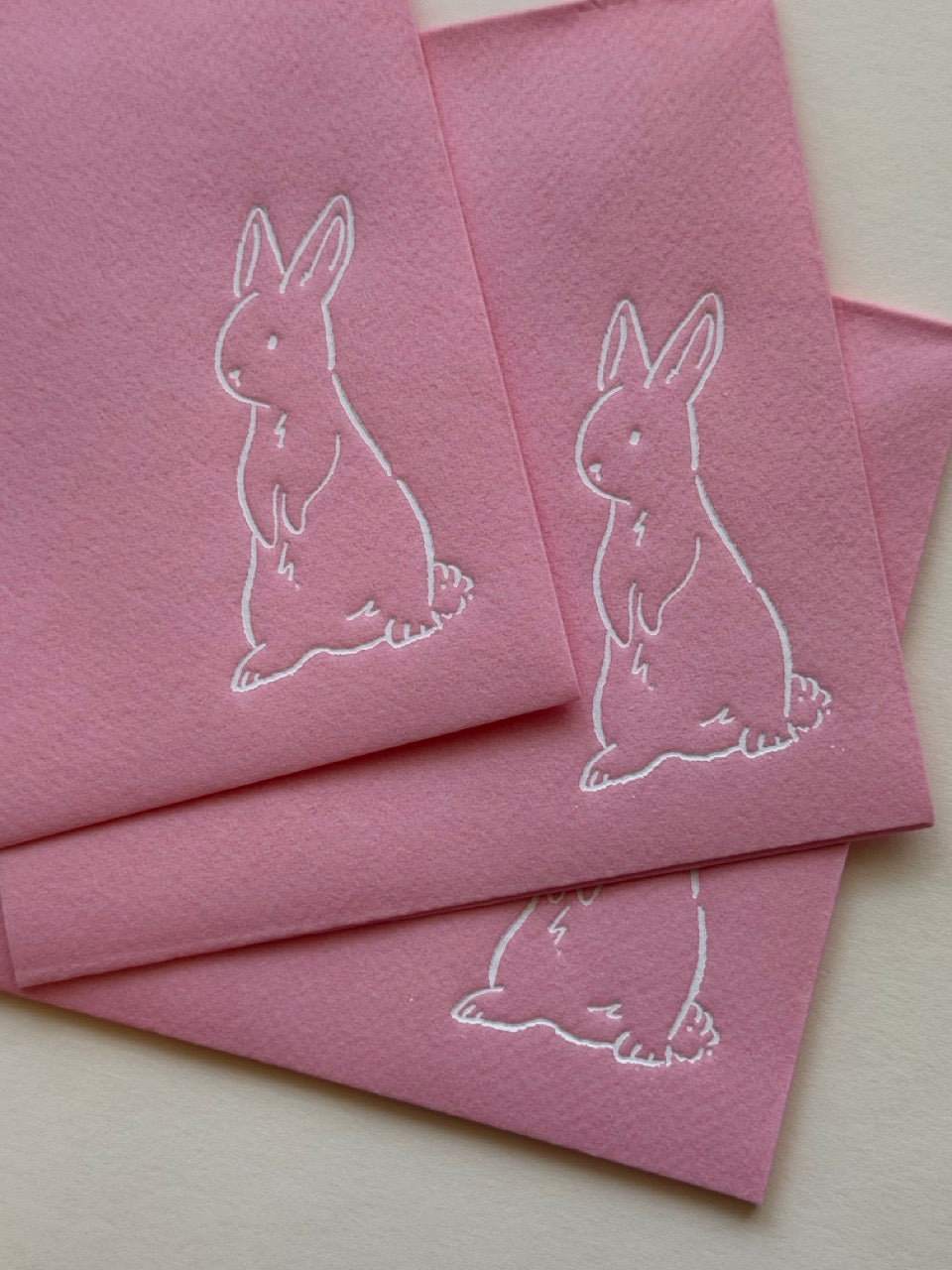 Bunny Sketch Napkins - Pink