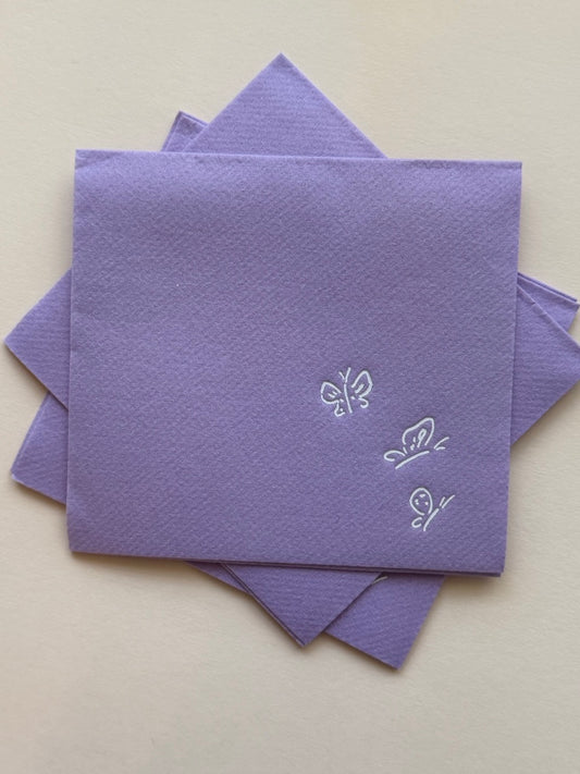 Butterfly Sketch Napkins - Lavender