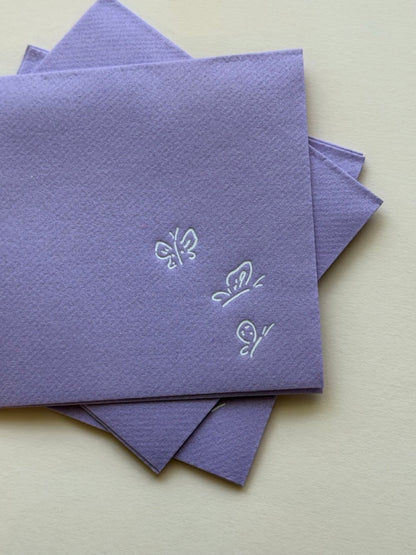 Butterfly Sketch Napkins - Lavender