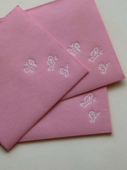 Butterfly Sketch Napkins - Pink