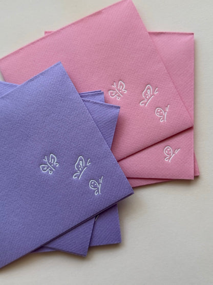 Butterfly Sketch Napkins - Lavender