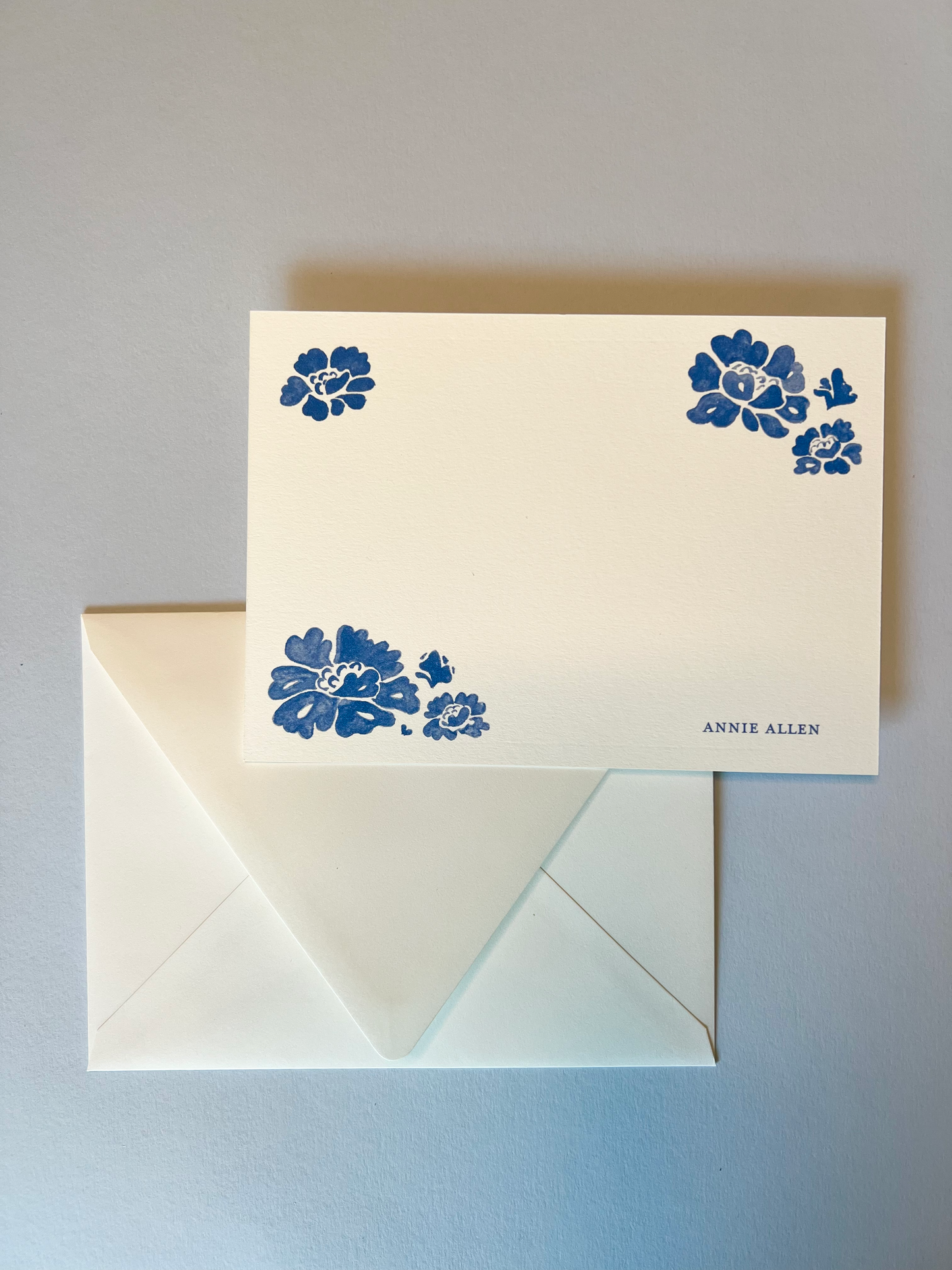 Blue Flora Stationery Set