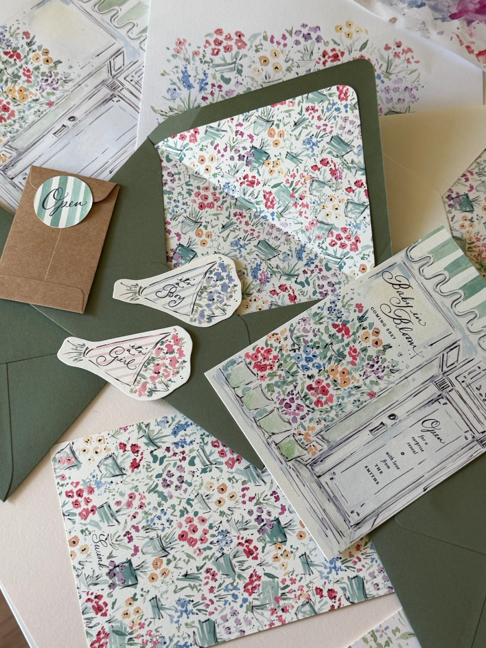 Flower Bodega Bouquet Gender Reveal (Set of 5)