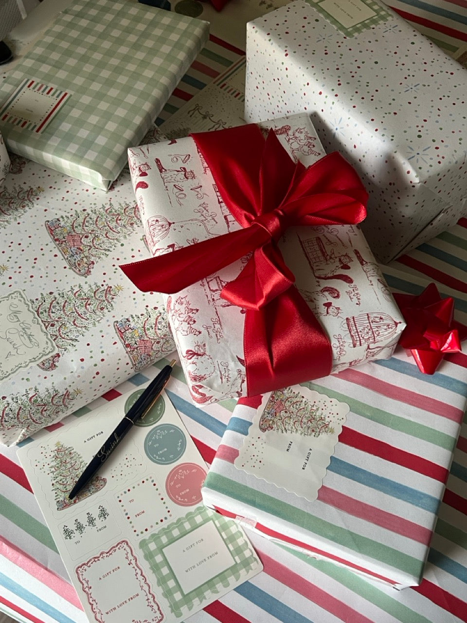 Green Gingham Gift Wrap Roll