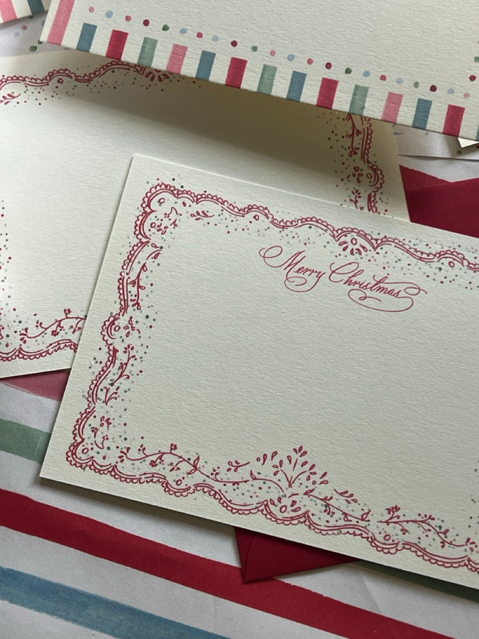 Embroidered Holiday Stationery Set