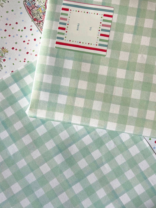 Green Gingham Gift Wrap Roll