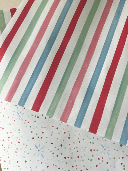 Painted Sugar Stripes Gift Wrap Roll