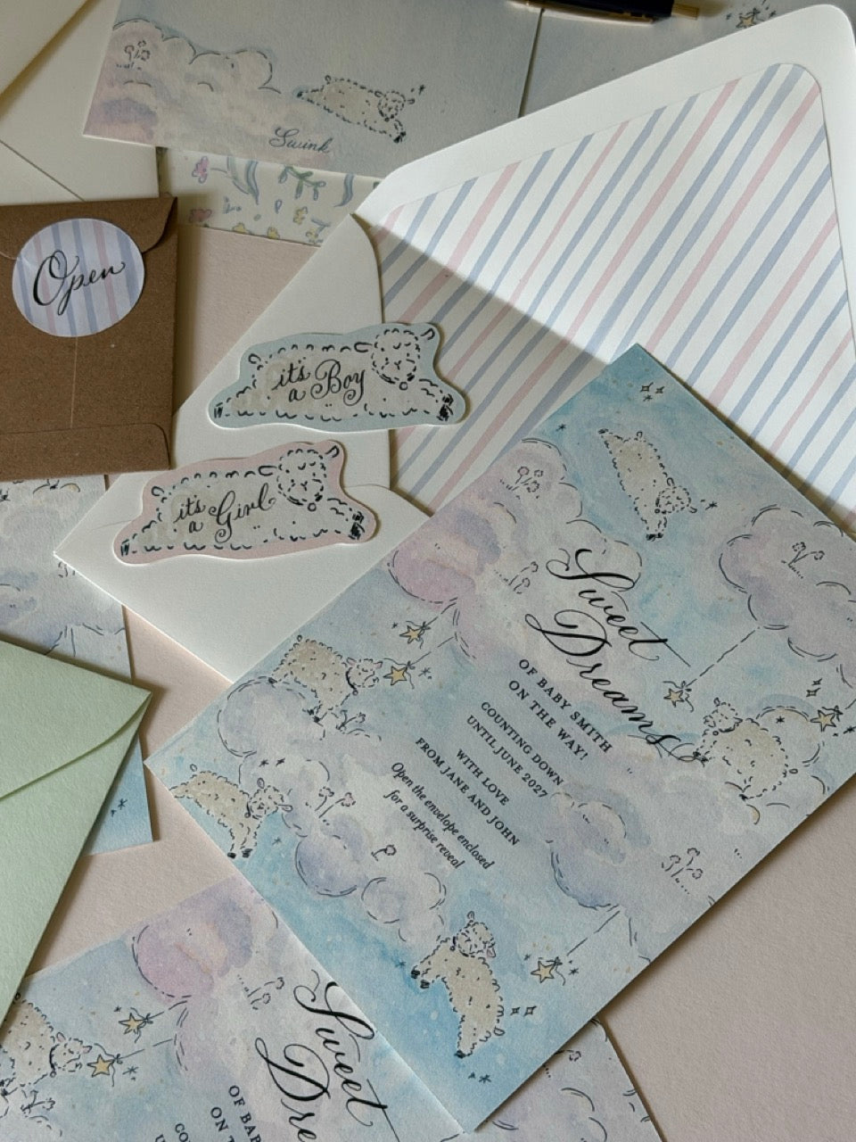 Sweet Dreams Counting Sheep Gender Reveal (Set of 5)