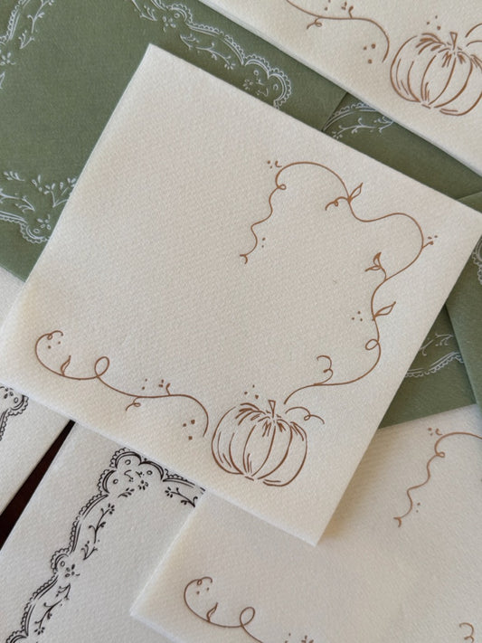 Vining Pumpkin Cocktail Napkins- Ivory and Copper