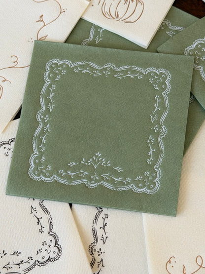 Embroidered Napkins - Green