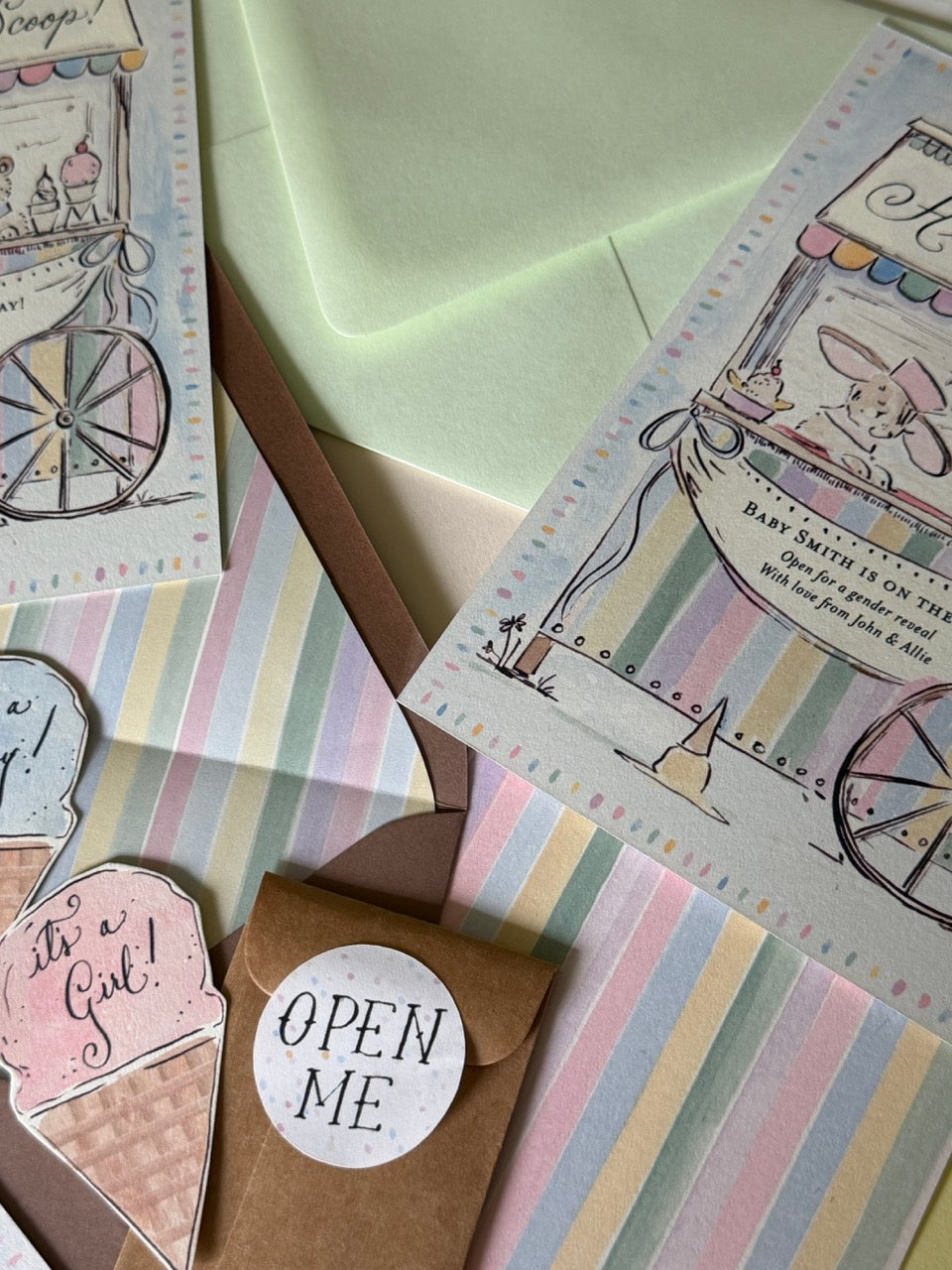 Ice Cream Cart Gender Reveal (Set of 5)