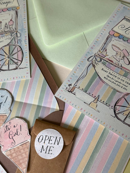 Ice Cream Cart Gender Reveal (Set of 5)