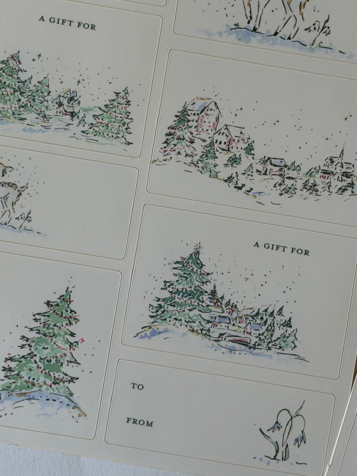 Woodland Village Holiday Gift Sticker Labels