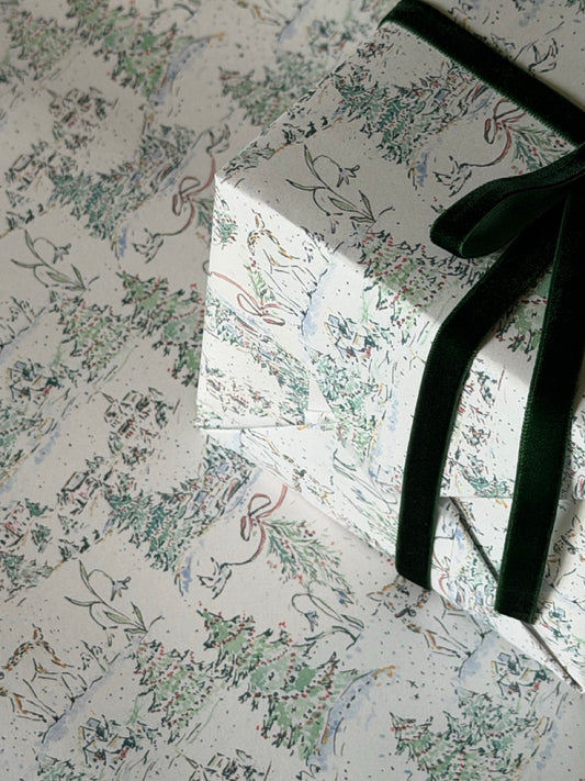 Woodland Village Gift Wrap Roll