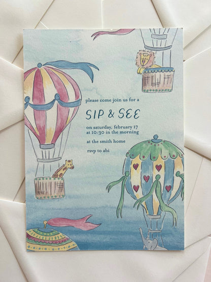 Hot Air Balloon Semi Custom Card