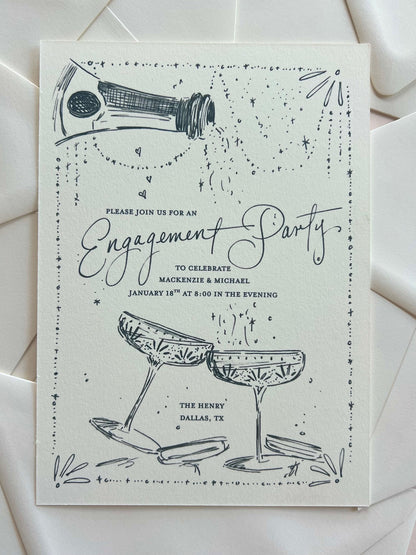 Vintage Champagne Semi Custom Invitation