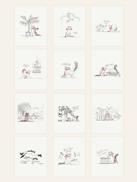 Kiko's 12 Days of Christmas Print Set of 12