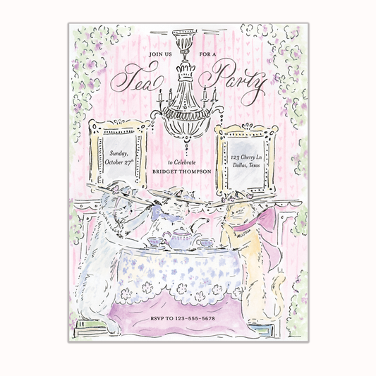 Tea Party Semi Custom Invitation