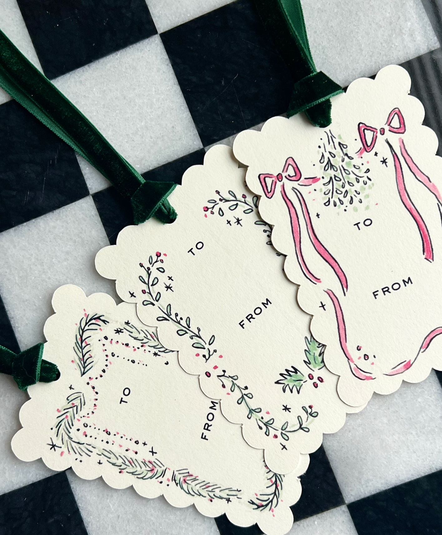 Retro Garland Gift Tags