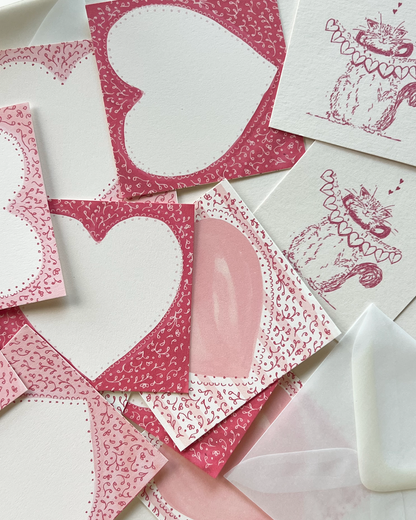 Lovely Hearts Tiny Valentine Card Set