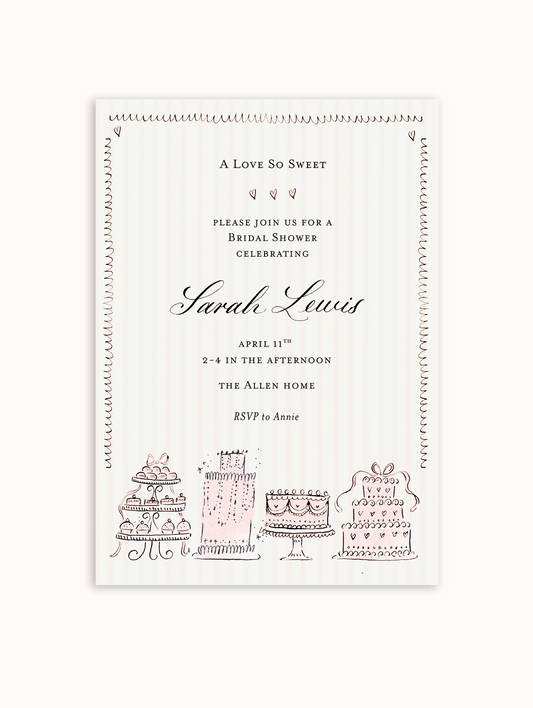 Cake Collection Semi Custom Invitation