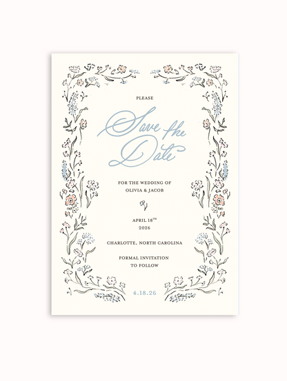 Wildflower Fields Semi Custom Save the Date