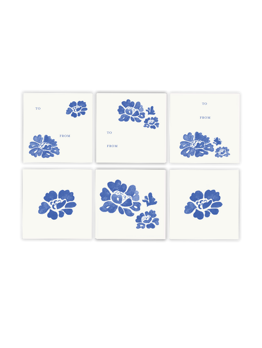 Blue Flora Gift Tags