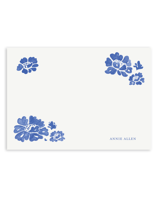 Blue Flora Stationery Set