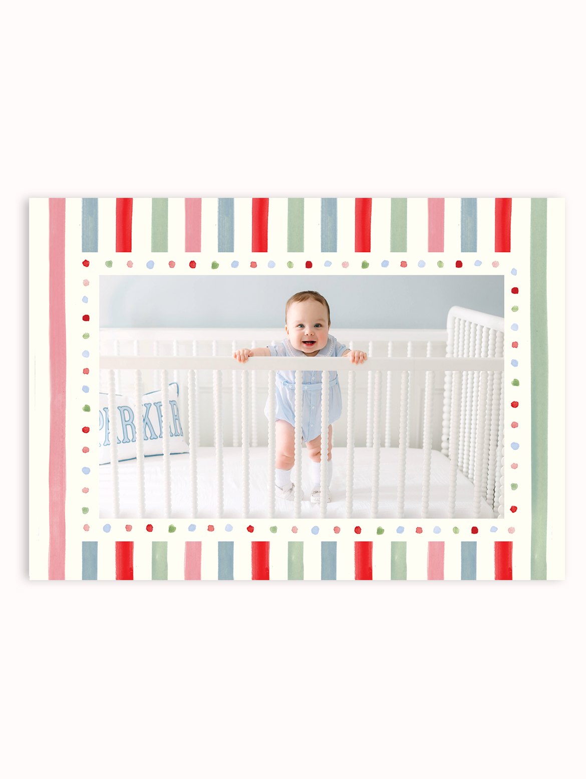 Candy Stripe Photo Holiday Card