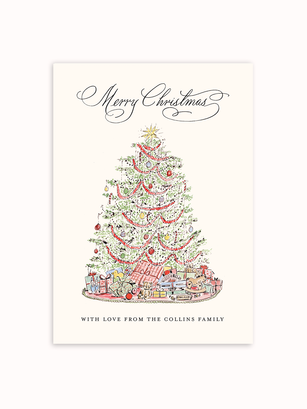 Vintage Christmas Tree Card - No Photo
