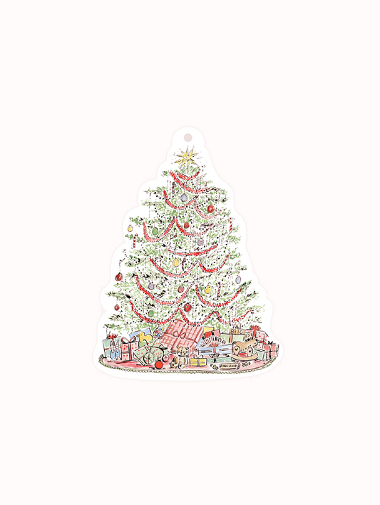 Vintage Christmas Tree Gift Tag