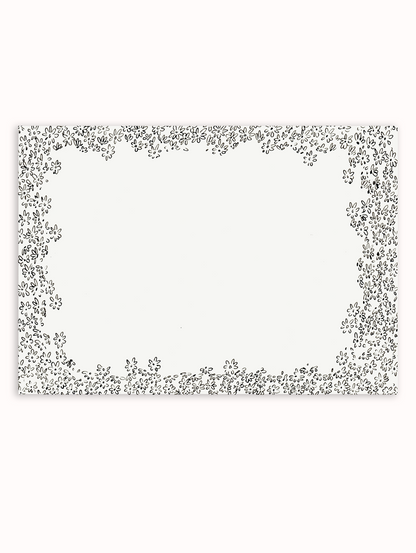 Claudette White and Black Border Stationery Set