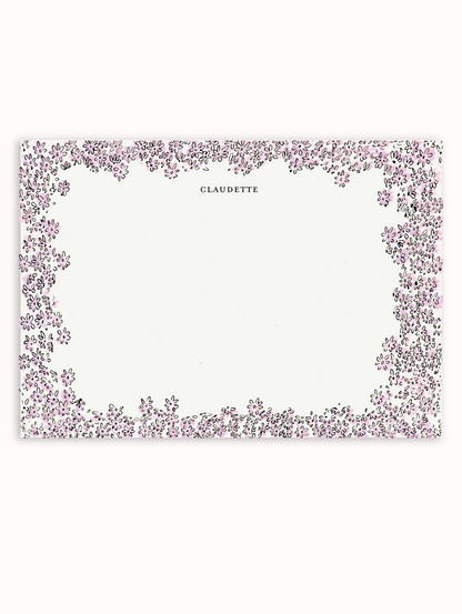 Claudette White and Black Border Stationery Set