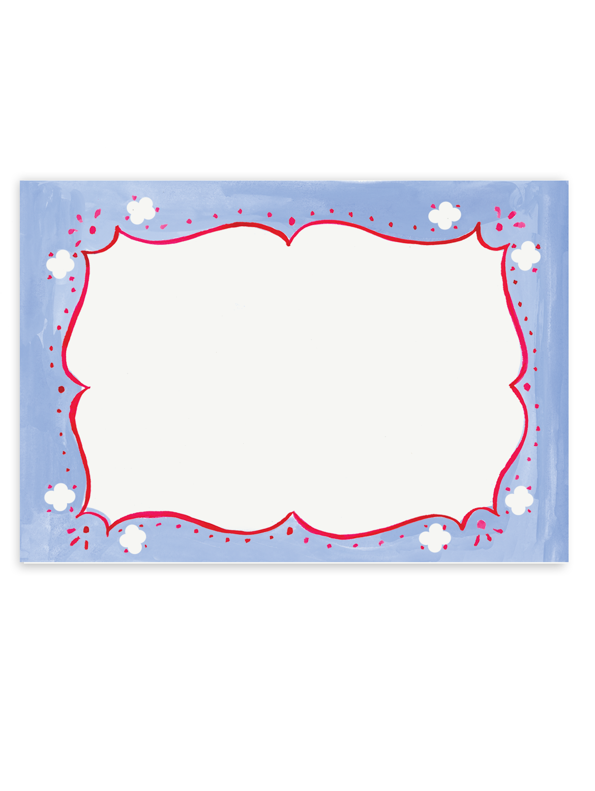 Cottage Border Stationery Set - Cherry and Blue