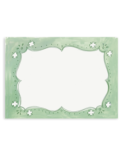 Cottage Border Green Stationery Set