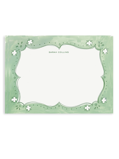 Cottage Border Green Stationery Set
