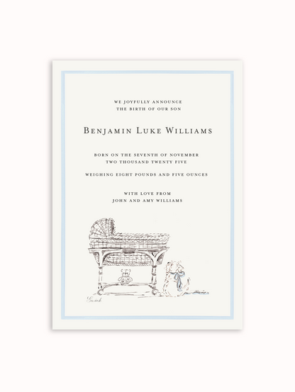 Bassinet Semi Custom Card - Dog