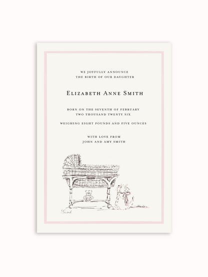 Bassinet Semi Custom Card - Dog