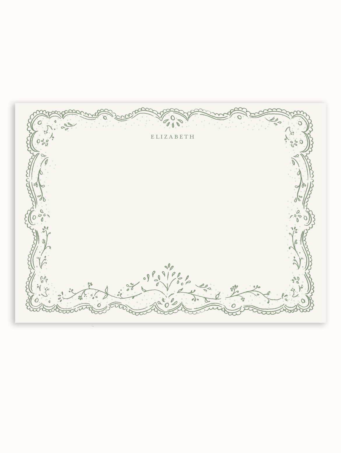 Embroidery Fall Sage Green Stationery Set