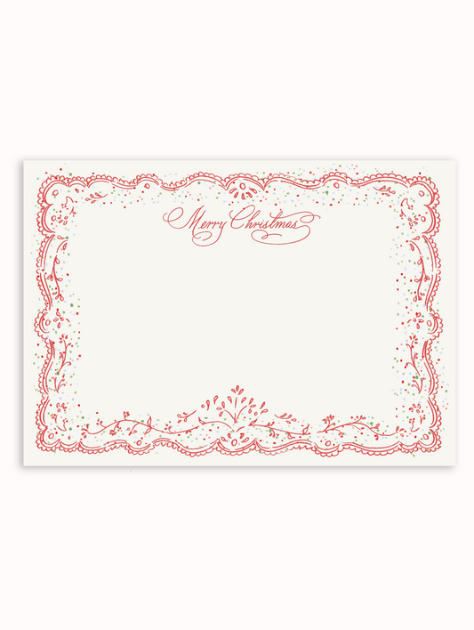 Embroidered Holiday Stationery Set