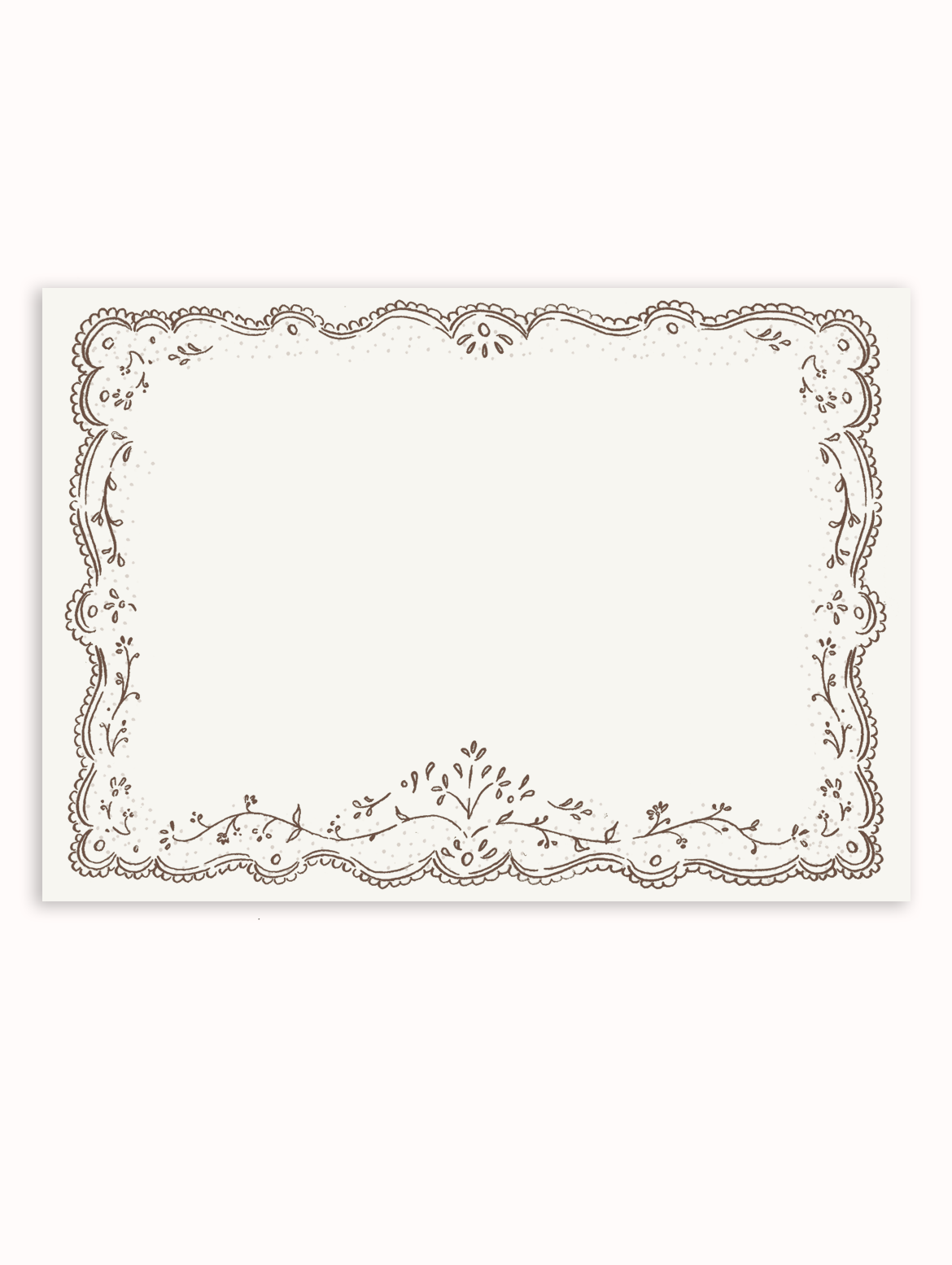 Embroidery Fall Sage Brown Stationery Set