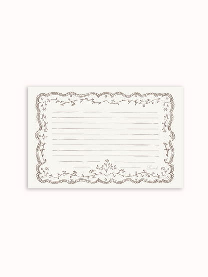 Embroidered Brown Recipe Cards